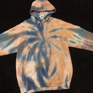 Handmade adult large tie dye hoodie. Spider dye
